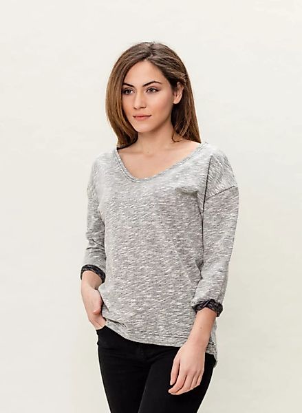 Wor-3126 Damen 3/4 Arm Sweatshirt günstig online kaufen