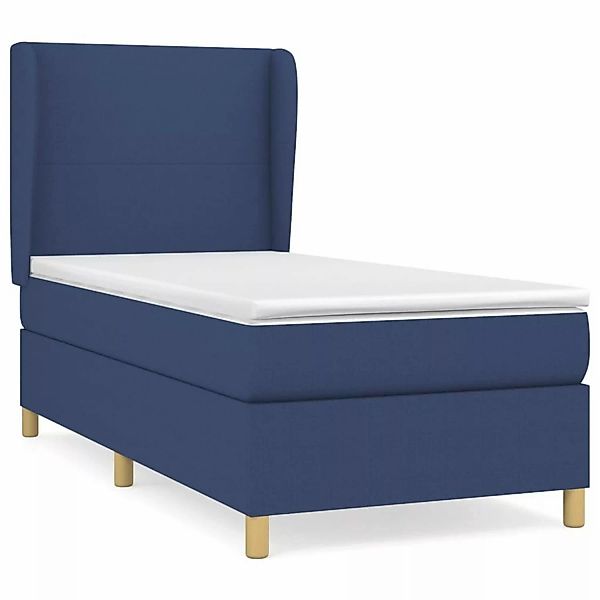 vidaXL Boxspringbett mit Matratze Blau 90x200 cm Stoff1372588 günstig online kaufen
