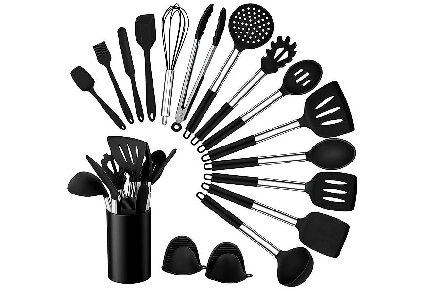 LuxusKollektion Kochbesteckhalter 17-teiliges Küchenhelfer Set Silikon Koch günstig online kaufen