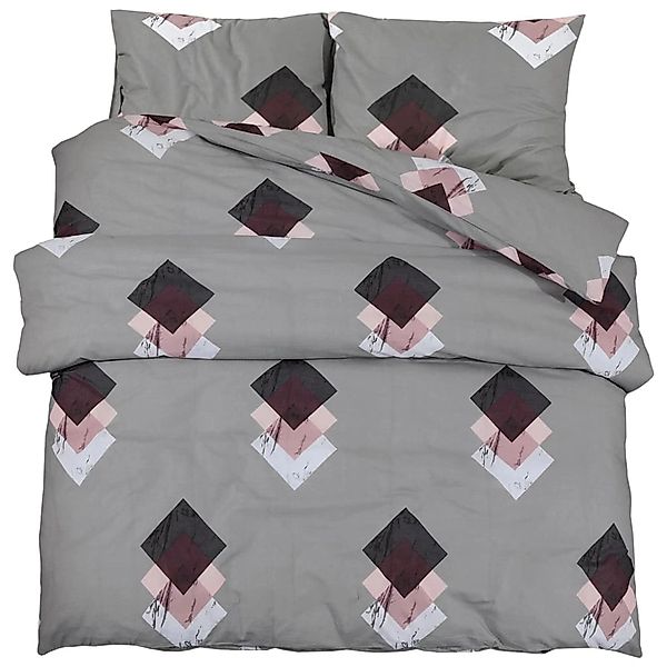 vidaXL Bettwäsche-Set Grau 260x240 cm Baumwolle 136468 günstig online kaufen
