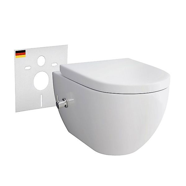 Alpenberger Dusch-WC Set - Hänge WC mit Bidet Funktion und integrierter Arm günstig online kaufen