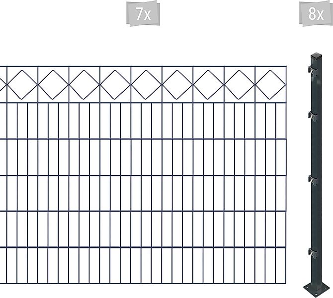 Arvotec Doppelstabmattenzaun »ESSENTIAL 120 zum Aufschrauben "Karo" mit Zie günstig online kaufen
