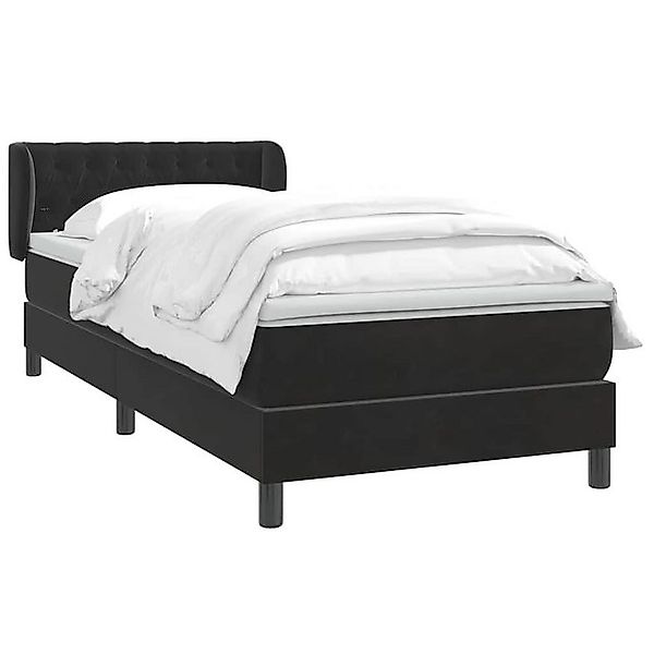 vidaXL Bett Boxspringbett mit Matratze Schwarz 80x210 cm Samt günstig online kaufen