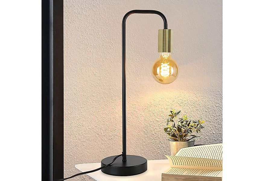 ZMH Tischleuchte Vintage Nachttischlampe Schwarz-Gold - E27, ohne Leuchtmit günstig online kaufen