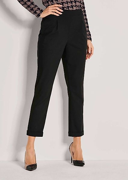MADELEINE Schlupfhose Elastische Bundfaltenhose, 7/8-Länge Chinohose günstig online kaufen