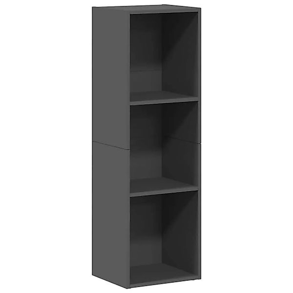 vidaXL Bücherregal/TV-Schrank Hochglanz-Grau 36x30x114cm Holzwerkstoff 8001 günstig online kaufen