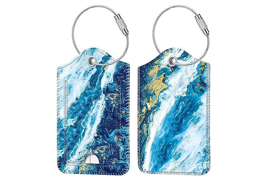 Fintie Gepäckanhänger Kofferanhänger mit Adressschild, Kunstleder Gepäckanh günstig online kaufen