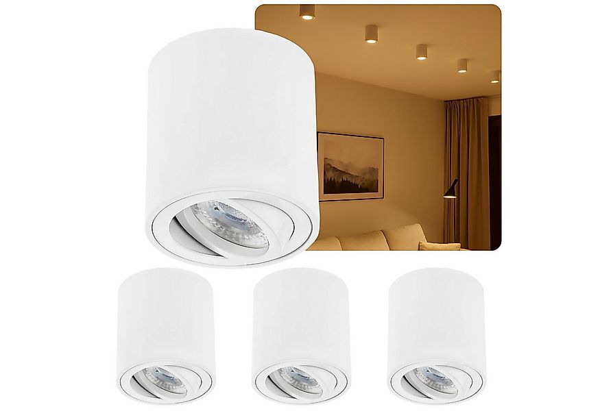Sweet LED LED Aufbaustrahler 4er Set GU10 Alu Deckenspots 7 W weiß 80x84mm günstig online kaufen