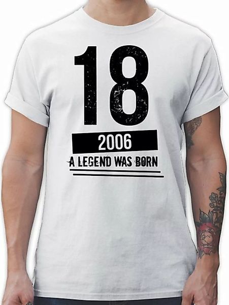 Shirtracer T-Shirt Achtzehn Jungs 2006 Vintage Motiv schwarz 18. Geburtstag günstig online kaufen