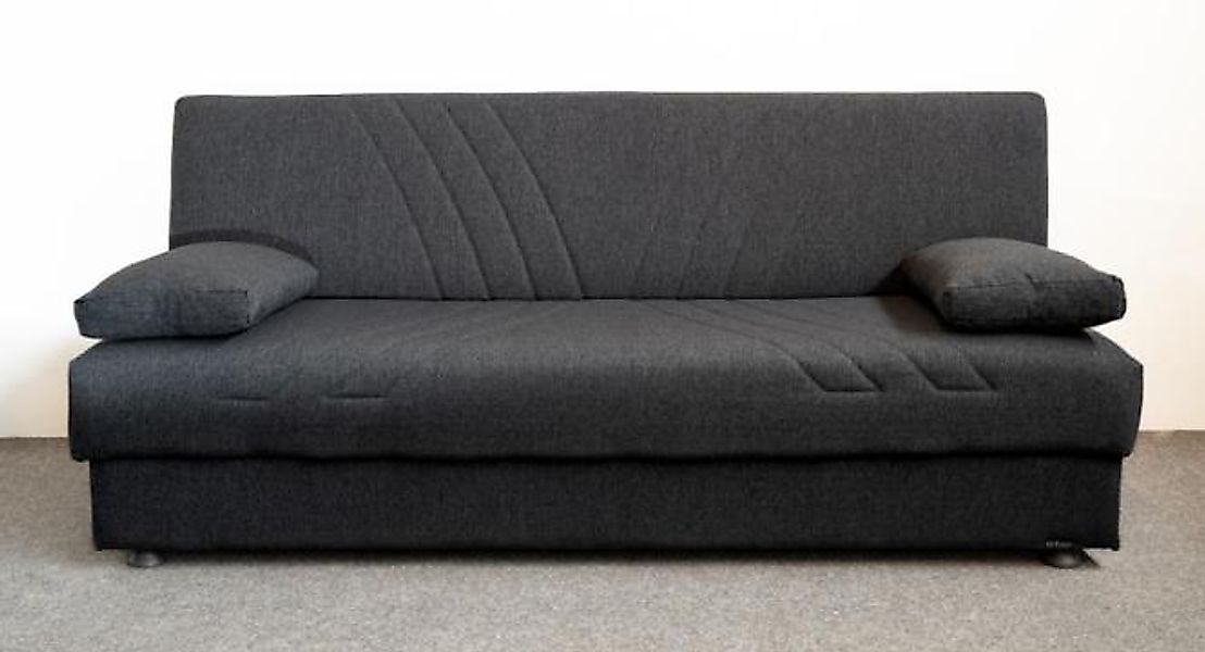 3-Sitzer Schlafsofa mit Bettkasten und Federkern 195 cm breit Grau KEMER günstig online kaufen
