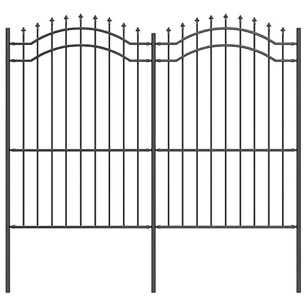 vidaXL Gartenzaun Grau 215 cm Pulverbeschichteter Stahl 42003962 günstig online kaufen