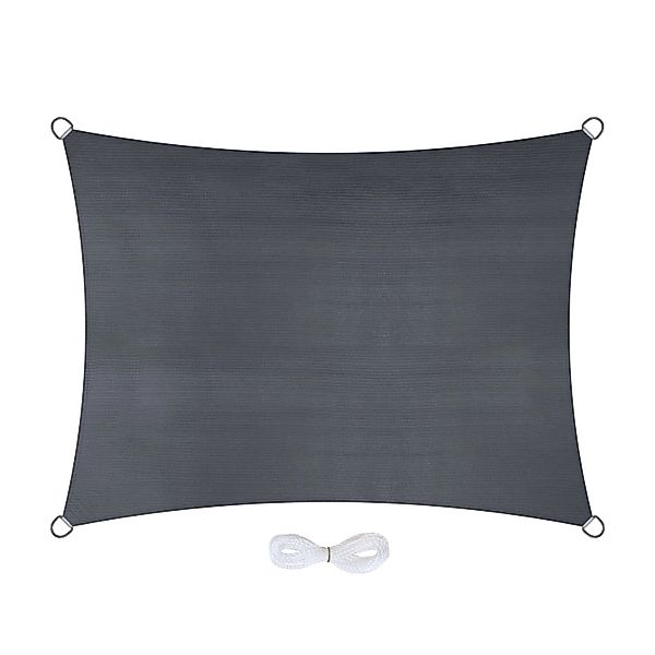 Jardinion Sonnensegel Rechteck 3 x 4m Grau für Garten/Balkon/Terasse günstig online kaufen