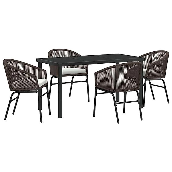 vidaXL Garten Essgruppe 5-Tlg Braun Poly Rattan 3379354 günstig online kaufen