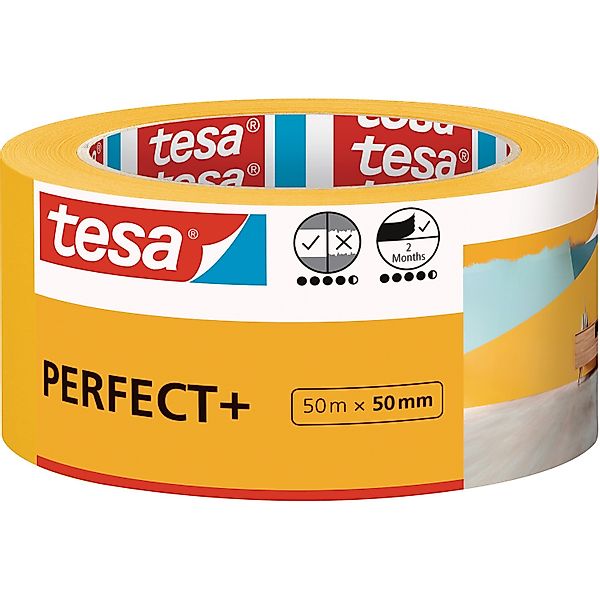 tesa Kreppband PERFECT+ Malerband Abklebeband für sauberes Abkleben - 50 m günstig online kaufen