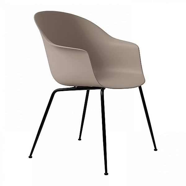 Gubi - Bat Dining Chair Gestell schwarz - new beige/Sitzschale Polypropylen günstig online kaufen