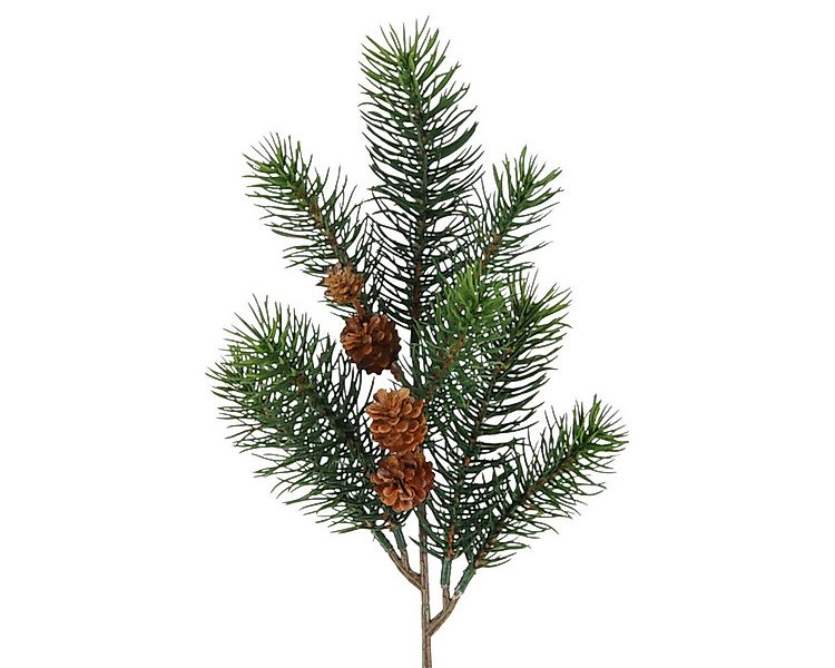 Kunstzweig Künstlicher Tannenzweig mit 8 Trieben und Tannenzapfen. ca 38cm, günstig online kaufen