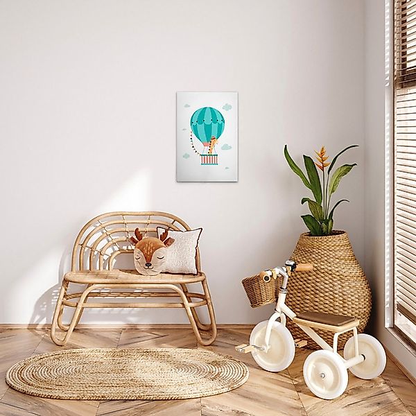 A.S. Création Leinwandbild "Animal Balloon 2 - Wandbild Weiß Grün Keilrahme günstig online kaufen