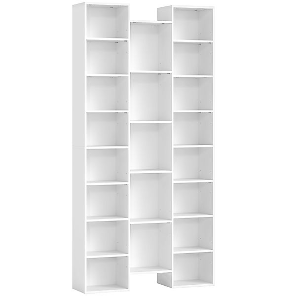 HOMCOM Bücherregal 181 cm – 21 Fächer, 10 verstellbare Böden, schlankes Rau günstig online kaufen