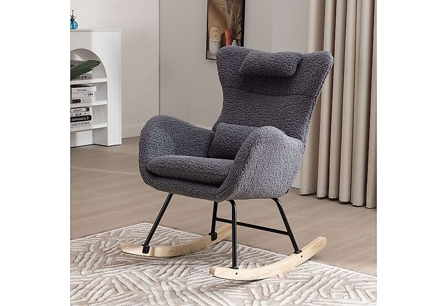 STILVORA Schaukelstuhl Schaukelsessel wohnzimmer Relaxsessel mit Kopfstütze günstig online kaufen