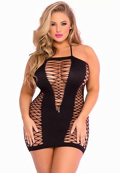 Pink Lipstick Lingerie Minikleid Netz-Kleid Plus Size Übergröße Plus Size - günstig online kaufen