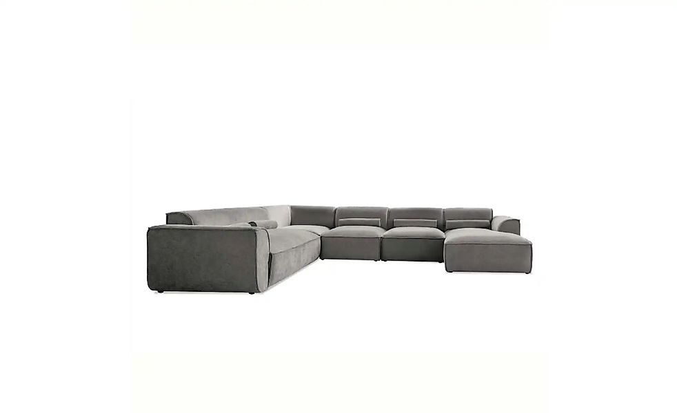 Miuform Wohnlandschaft modular Flex Felix ¦ grau ¦ Maße (cm): B: 337 H: 70 günstig online kaufen