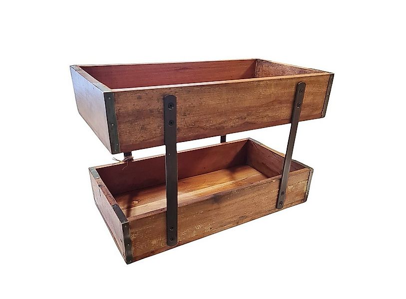 Macosa Home Dekoetagere Etagere Holz Metall Braun 45 cm Rustikal Servierstä günstig online kaufen
