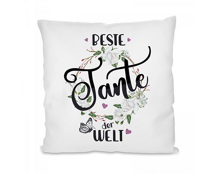 Herzbotschaft Dekokissen Kissen mit einseitigem Motiv Beste Tante der Welt, günstig online kaufen