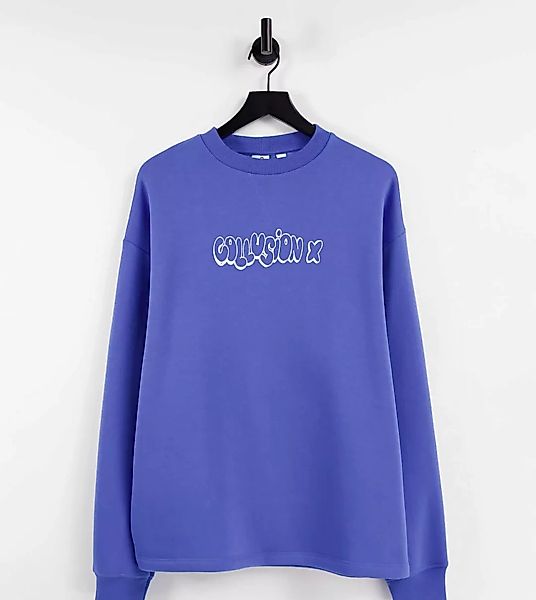 COLLUSION – Oversized-Sweatshirt in Blau, Kombiteil günstig online kaufen
