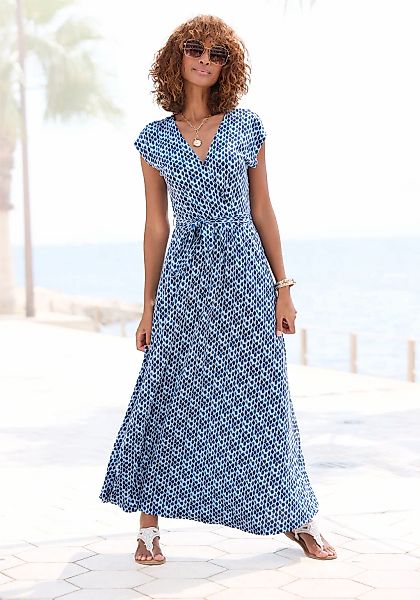 LASCANA Maxikleid Eingrifftaschen mit Bindegürtel, Sommerkleid, Strandkleid günstig online kaufen