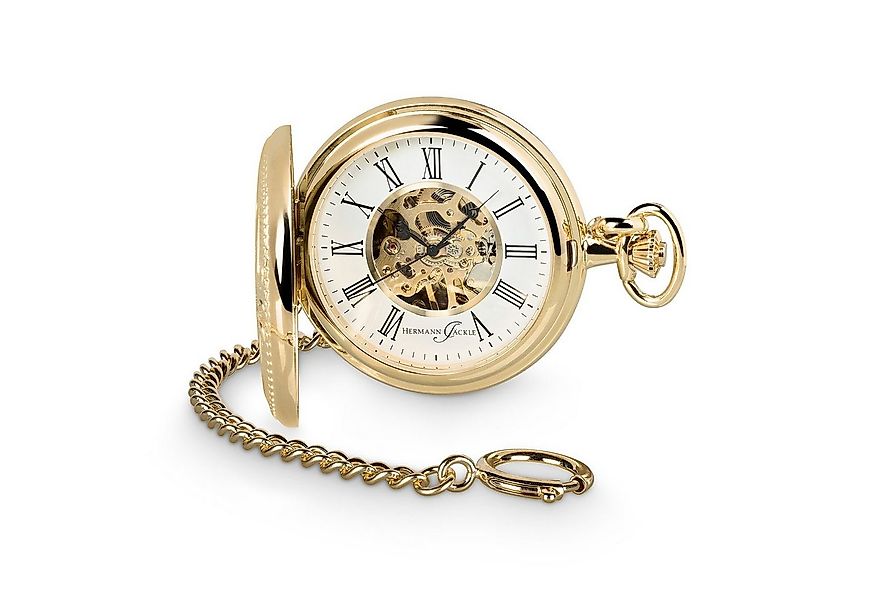 Hermann Jäckle Taschenuhr Bayreuth vergoldet II, Skelett, Handaufzug, mit K günstig online kaufen