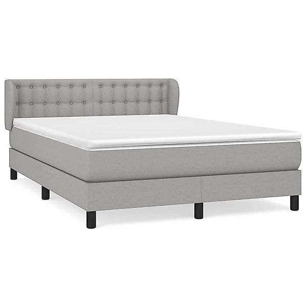 vidaXL Boxspringbett mit Matratze Hellgrau 140x190 cm Stoff1396070 günstig online kaufen