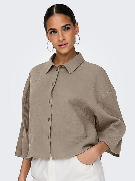 JACQUELINE de YONG Blusenshirt Legere Crepe Bluse Weite Ärmel 3/4 Hemdkrage günstig online kaufen