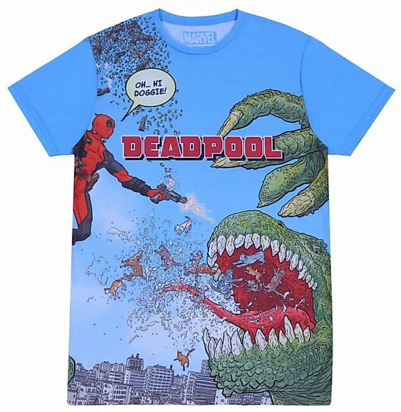 Sarcia.eu Kurzarmbluse Blaues, kurzärmeliges T-Shirt für Männer Deadpool M günstig online kaufen