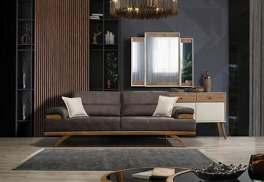 JVmoebel Sofa Sofa 3 Sitzer Designer Sofa Couch Polster Sofas Couchen Stoff günstig online kaufen