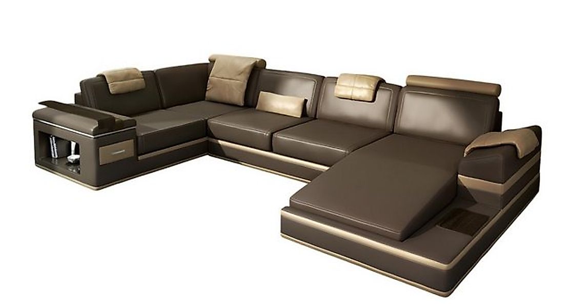 Xlmoebel Ecksofa U-förmiges Ecksofa mit USB und LED-Beleuchtung, Wohnlandsc günstig online kaufen