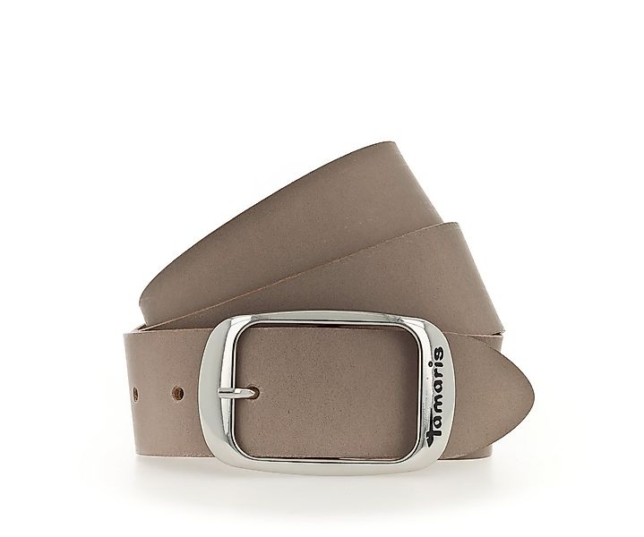 Tamaris Ledergürtel Doppelschließe in glänzendem Silber günstig online kaufen