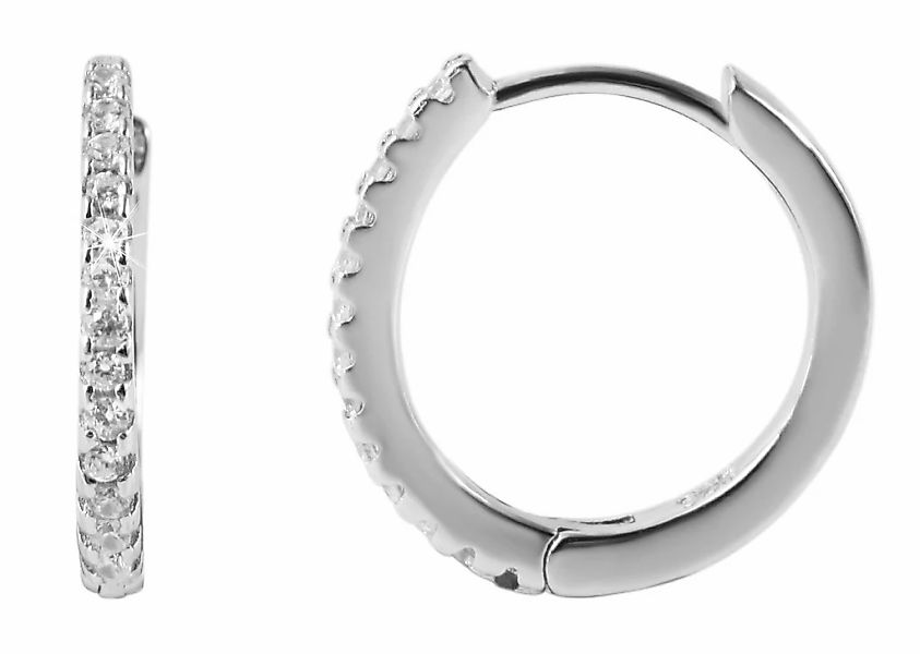 Adelia´s Klappcreolen "Damen Ohrringe – Klappcreole aus 925 Silber mit Zirk günstig online kaufen