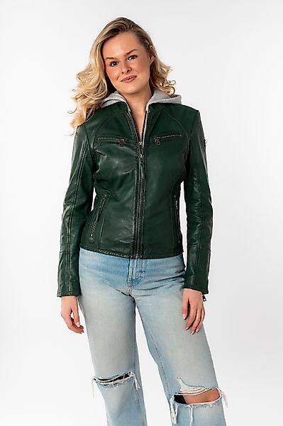 Mauritius Lederjacke "Nola LEGV", mit Kapuze, mit abnehmbarer Jersey-Kapuze günstig online kaufen