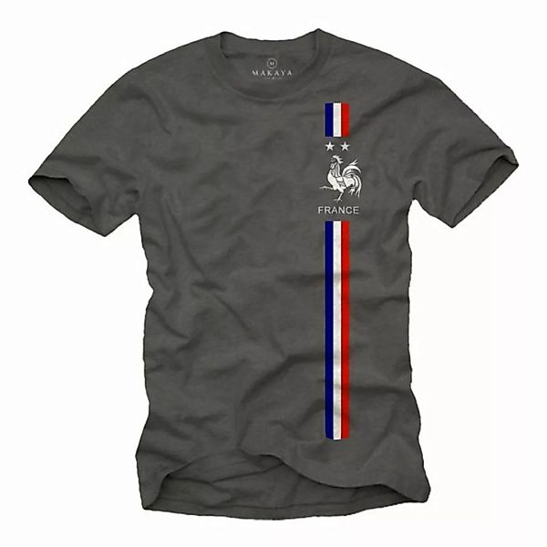MAKAYA Print-Shirt Herren Fußball Trikot Frankreich Fahne Flagge Männer Ges günstig online kaufen