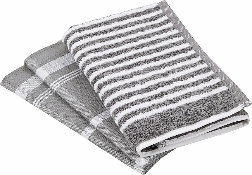 ROSS Geschirrtuch "Exclusiv" 1x Küchen-Frottiertuch (Streifen) und 2 Geschi günstig online kaufen