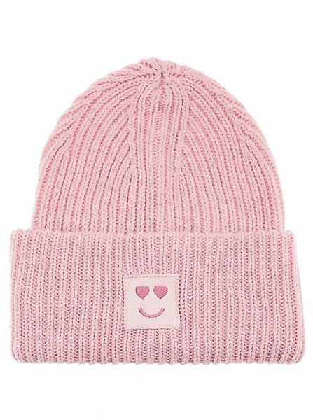Zwillingsherz Strickmütze "Smile" Grobstrick, Smile Patch günstig online kaufen