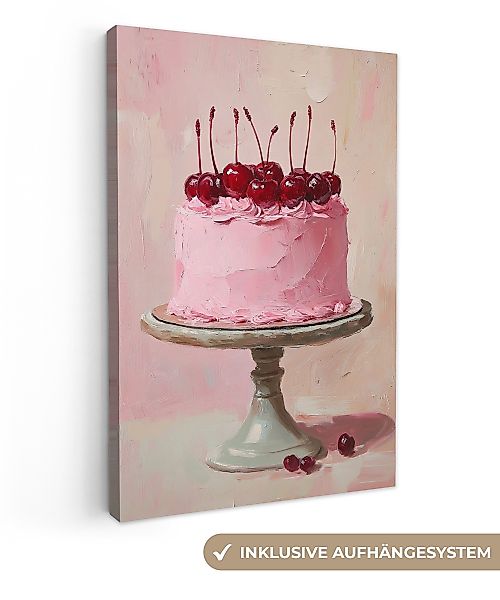OneMillionCanvasses® Leinwandbild Torte - Rosa - günstig online kaufen