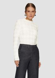 s.Oliver Langarmshirt T-Shirt T-Shirt mit Hahnentrittmuster günstig online kaufen