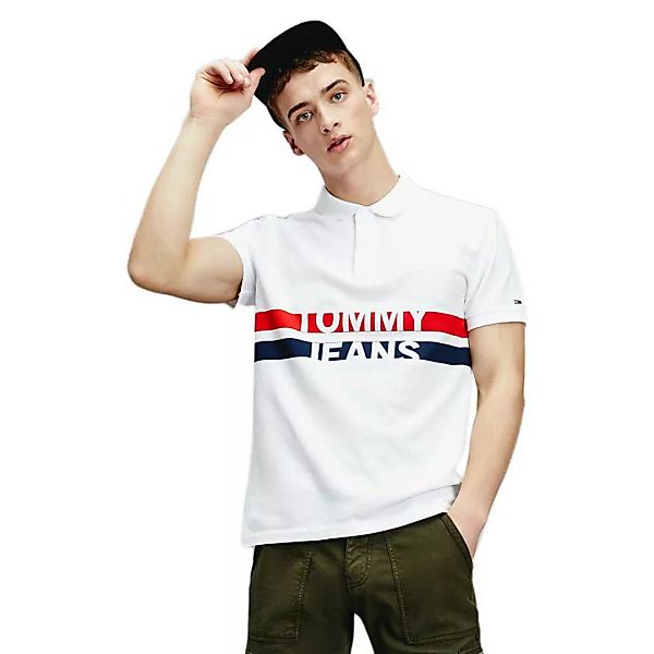 Tommy Jeans Block Stripe Kurzarm-poloshirt M White günstig online kaufen
