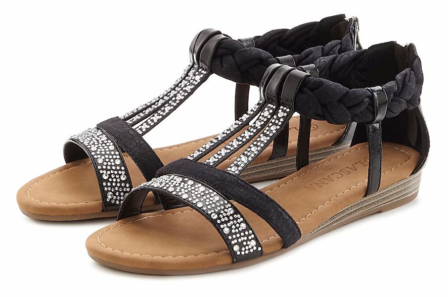 LASCANA Sandale "Sommerschuh, Sandalette", mit Glitzersteinen und kleinem K günstig online kaufen