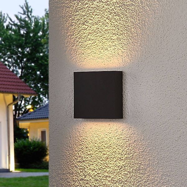 Lucande LED-Außenwandlampe Trixy, anthrazit, Metall, IP54 günstig online kaufen