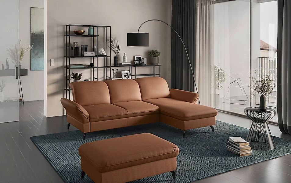 sit&more Ecksofa "Leandro L-Form", Wahlweise mit Bett-, Kopfteil - und Arml günstig online kaufen