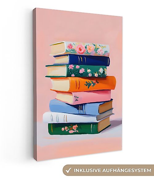 OneMillionCanvasses® Leinwandbild Bücher - Stapel - günstig online kaufen