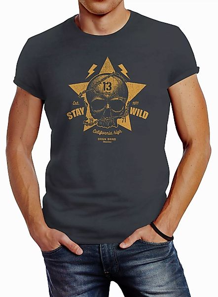 Neverless Print-Shirt Herren T-Shirt Printshirt Skull günstig online kaufen