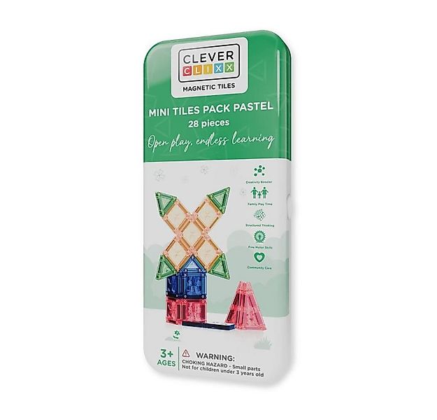Cleverclixx Cleverclixx Mini Tiles Pack Pastellfarben – 28 Teile Magnetspie günstig online kaufen